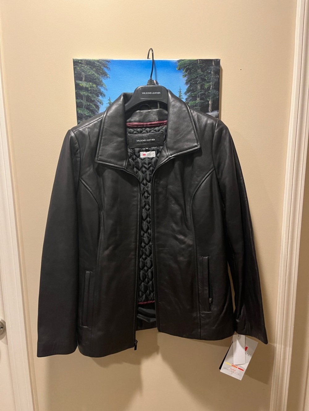 Wilsons Leather Black Jacket with Insulating Layer